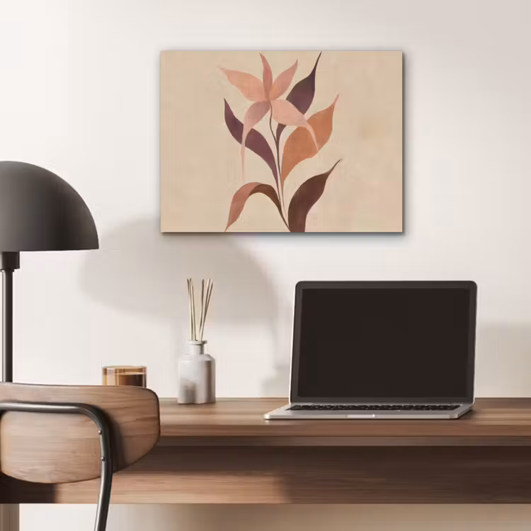 Minimalistisch - Bloem - Bladeren - Beige PET vilt klein -sfeer5