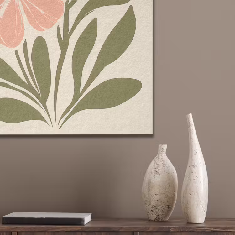 Minimalistisch - Bloemen - Bladeren - Roze PET vilt middel -sfeer6_closeup
