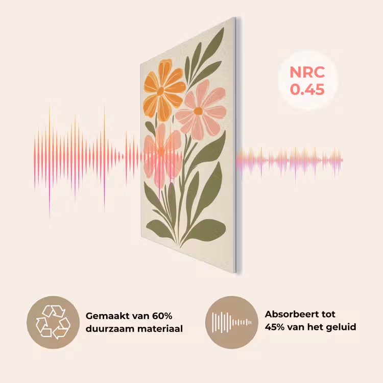 Minimalistisch - Bloemen - Bladeren - Roze PET vilt middel -USP_NL