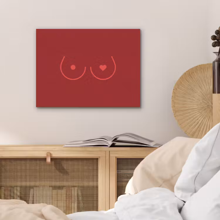 Minimalistisch - Lijnillustratie - Rood PET vilt klein -sfeer3
