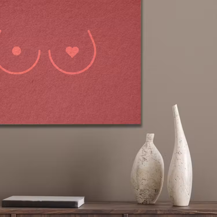 Minimalistisch - Lijnillustratie - Rood PET vilt klein -sfeer6_closeup