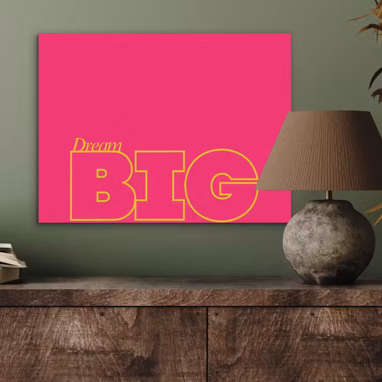 Minimalistisch - Roze - Dream big - Grafisch PET vilt klein -sfeer2