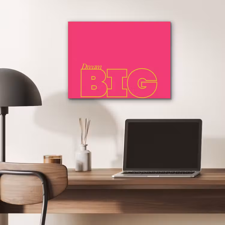 Minimalistisch - Roze - Dream big - Grafisch PET vilt klein -sfeer5