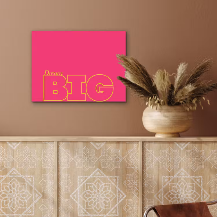 Minimalistisch - Roze - Dream big - Grafisch PET vilt klein -sfeer4