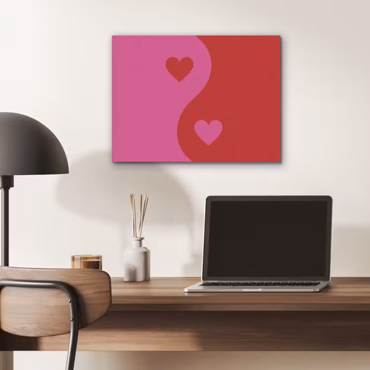 Minimalistisch - Rood - Roze - Hartjes PET vilt klein -sfeer5