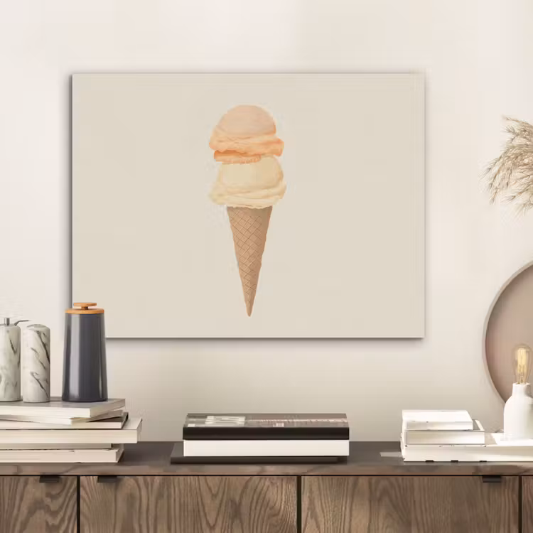 Minimalistisch - Schepijs - Hoorntje - Beige PET vilt klein -sfeer1