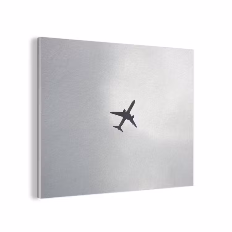Minimalistisch - Silhouet - Zwart - Vliegtuig PET vilt klein -3d