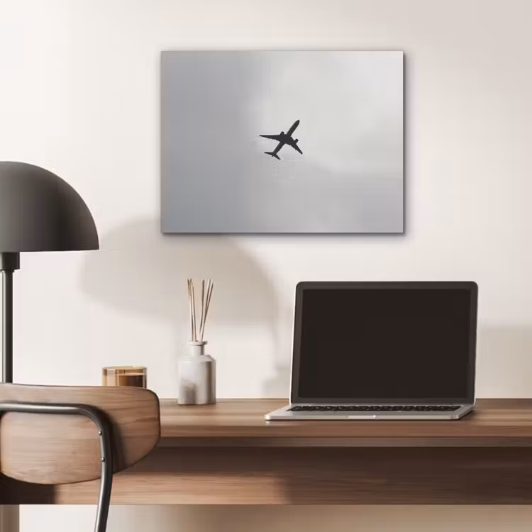 Minimalistisch - Silhouet - Zwart - Vliegtuig PET vilt klein -sfeer5