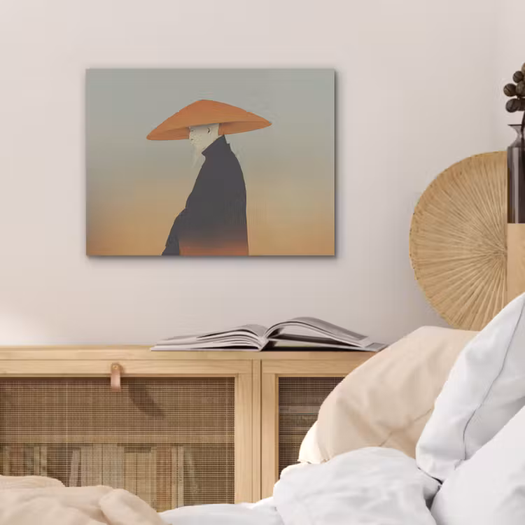 Minimalistisch - Silhouet - Oranje PET vilt klein -sfeer3