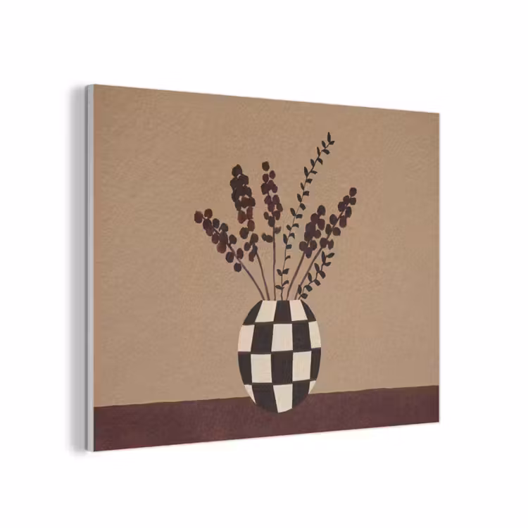 Minimalistisch - Vaas - Bloemen - Bruin PET vilt klein -3d