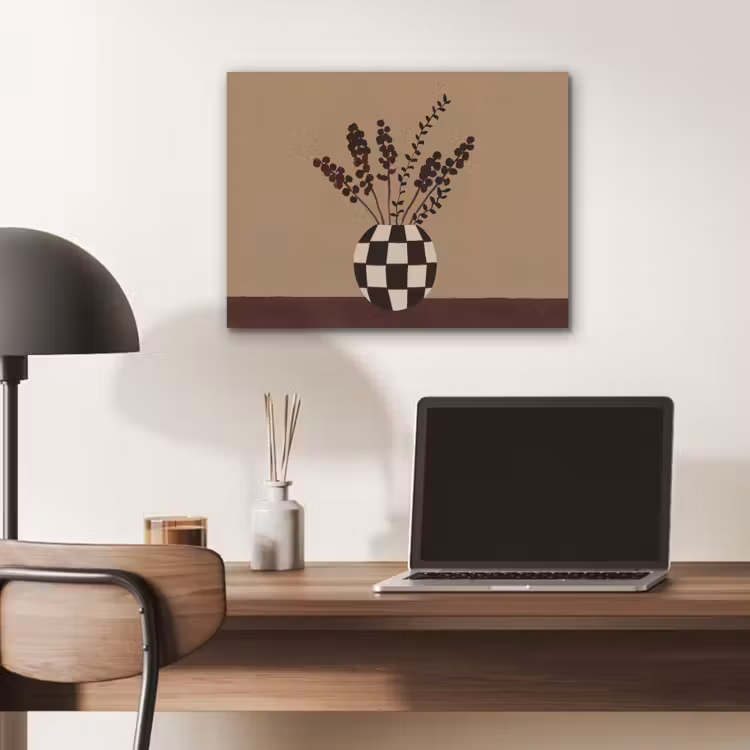 Minimalistisch - Vaas - Bloemen - Bruin PET vilt klein -sfeer5