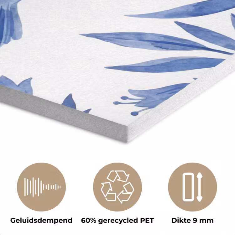 Modern - Vogels - Delfts - Blauw PET vilt klein -closeup_NL