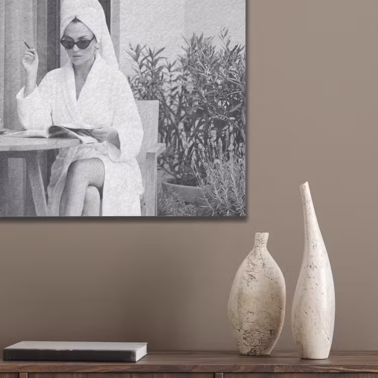 Modern - Vrouw - Zwart - Wit PET vilt klein -sfeer6_closeup