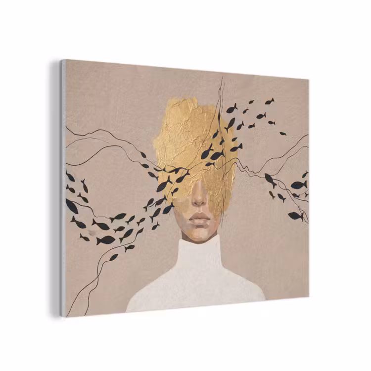 Modern - Vrouw - Goud PET vilt klein -3d