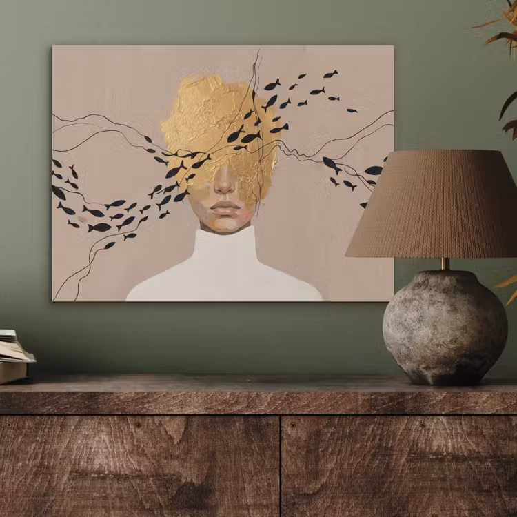 Modern - Vrouw - Goud PET vilt klein -sfeer2