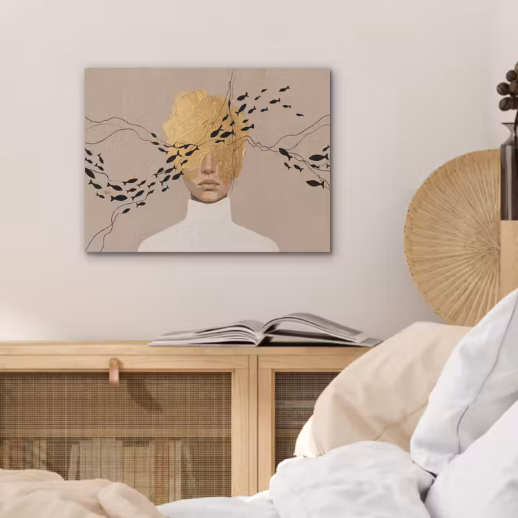 Modern - Vrouw - Goud PET vilt klein -sfeer3