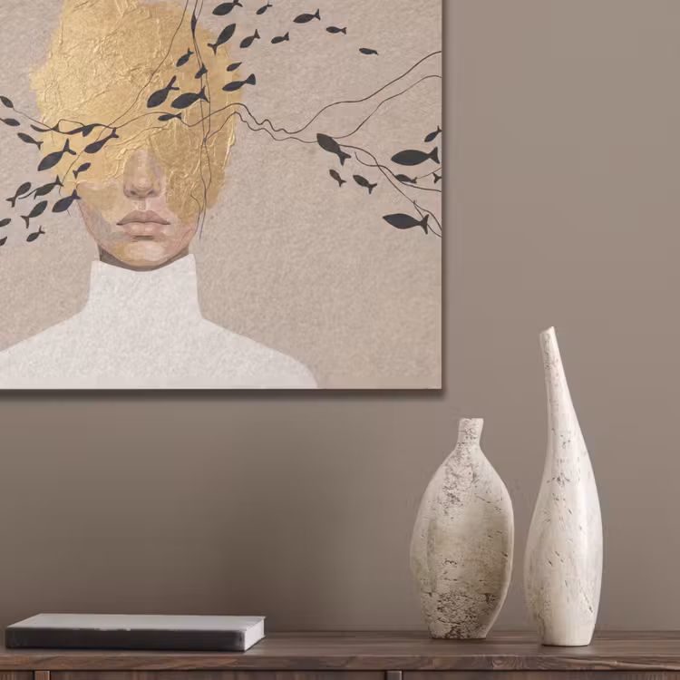 Modern - Vrouw - Goud PET vilt klein -sfeer6_closeup