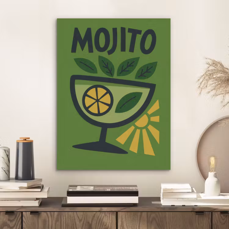 Mojito - Cocktail - Citroen - Groen PET vilt klein -sfeer1