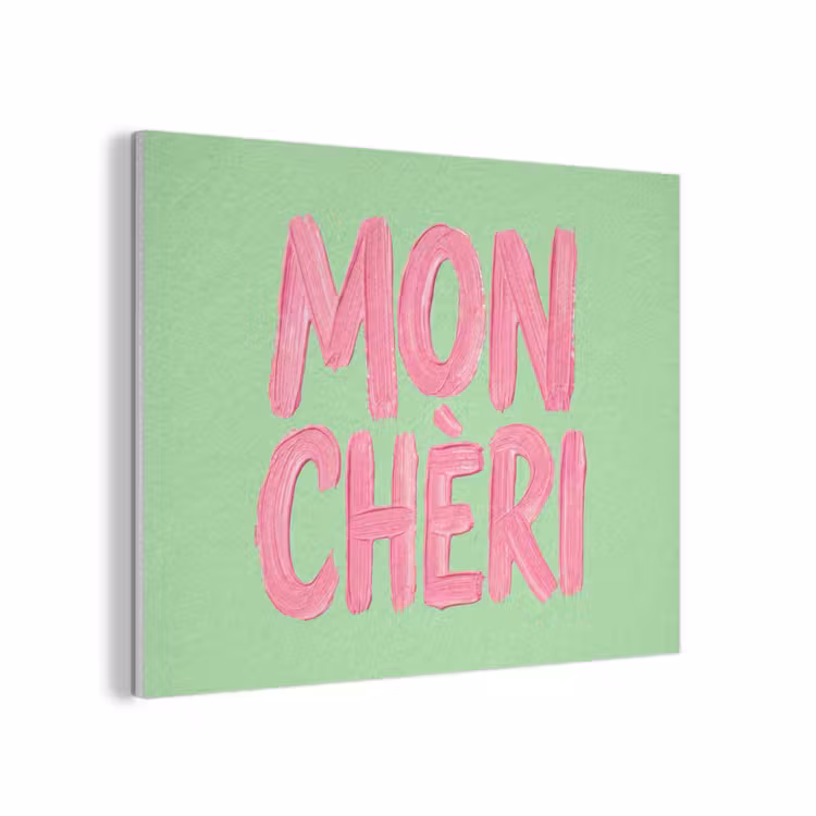 Mon cheri - Groen - Roze PET vilt klein -3d