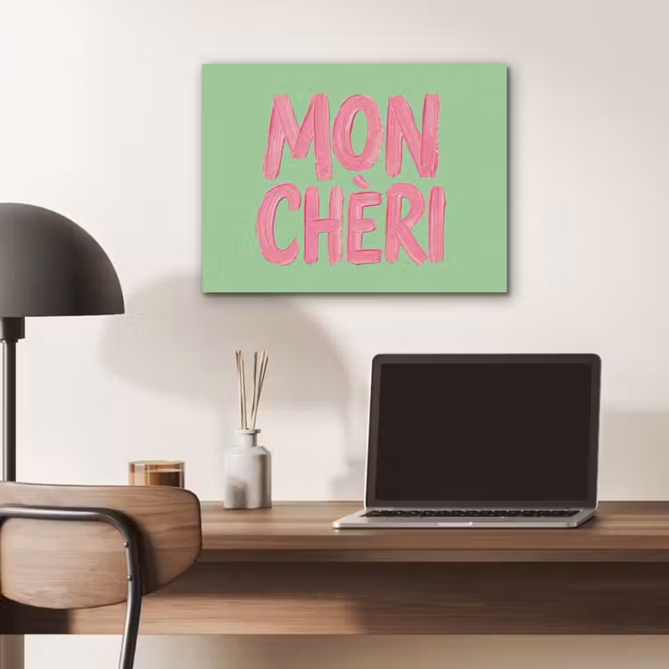 Mon cheri - Groen - Roze PET vilt klein -sfeer5