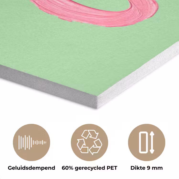 Mon cheri - Groen - Roze PET vilt klein -closeup_NL