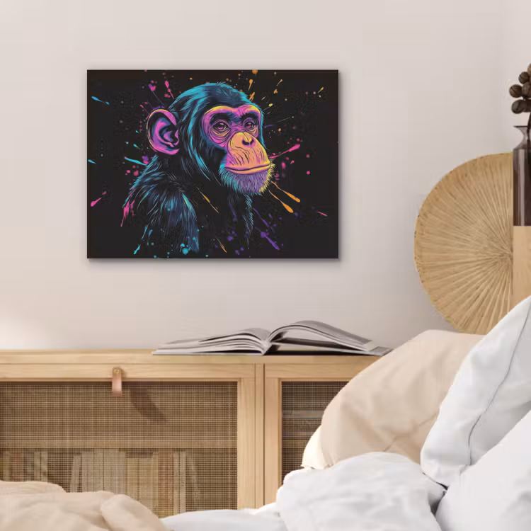 Aap - Verf - Neon - Kleur PET vilt klein -sfeer3
