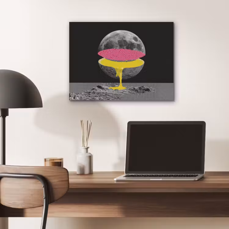 Maan - Geel - Roze - Zwart PET vilt klein -sfeer5