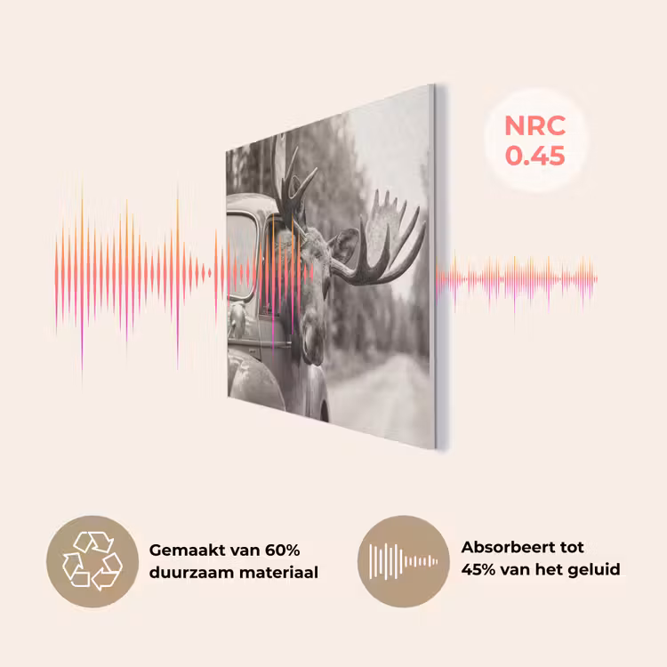 Eland - Auto - Gewei - Zwart - Wit PET vilt klein -USP_NL