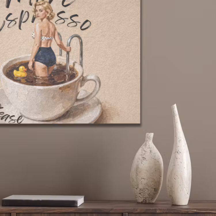 More espresso - Koffie - Eend PET vilt klein -sfeer6_closeup