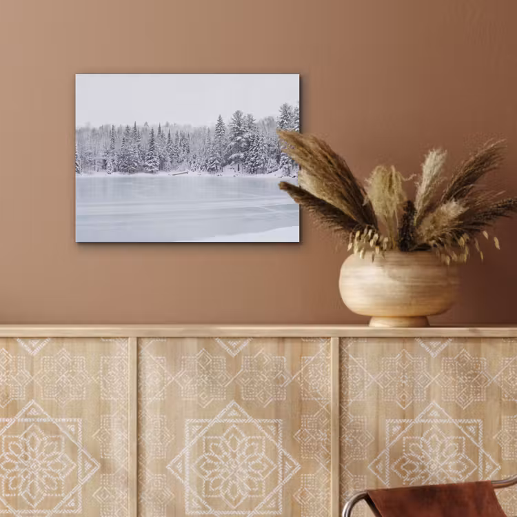 Meer - Dennen - IJs - Winter - Rustgevend PET vilt klein -sfeer4