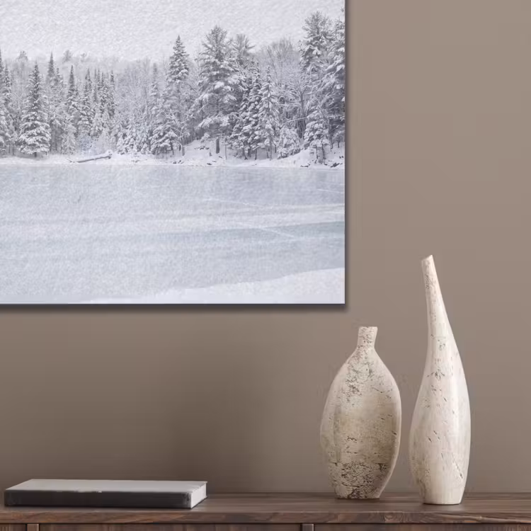 Meer - Dennen - IJs - Winter - Rustgevend PET vilt klein -sfeer6_closeup