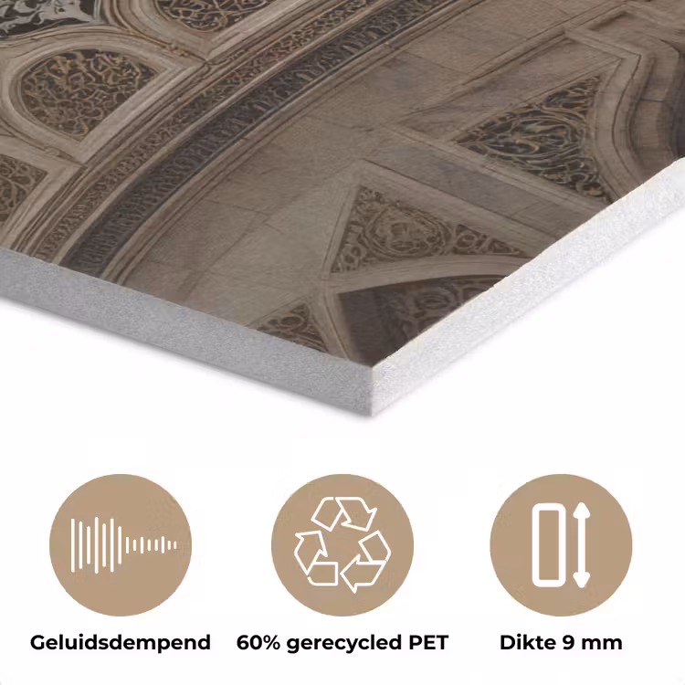 Mozaïekkoepels - Gouden spitsen - Bewolkt PET vilt klein -closeup_NL