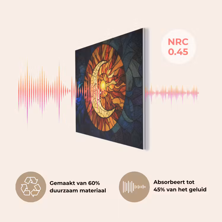 Mozaïek - Glas - Maan - Donkerblauw PET vilt klein -USP_NL