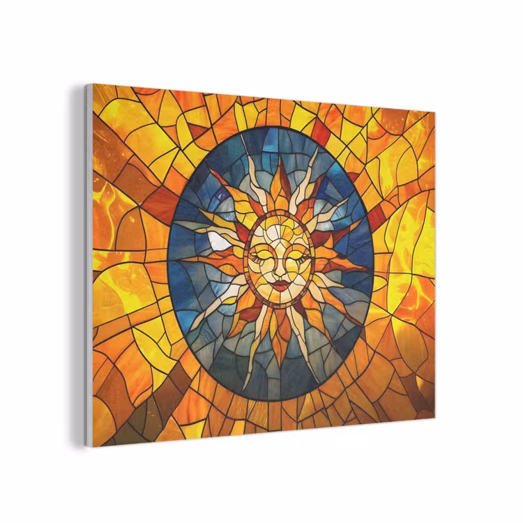 Mozaïek - Zon - Geel - Cirkel PET vilt klein -3d