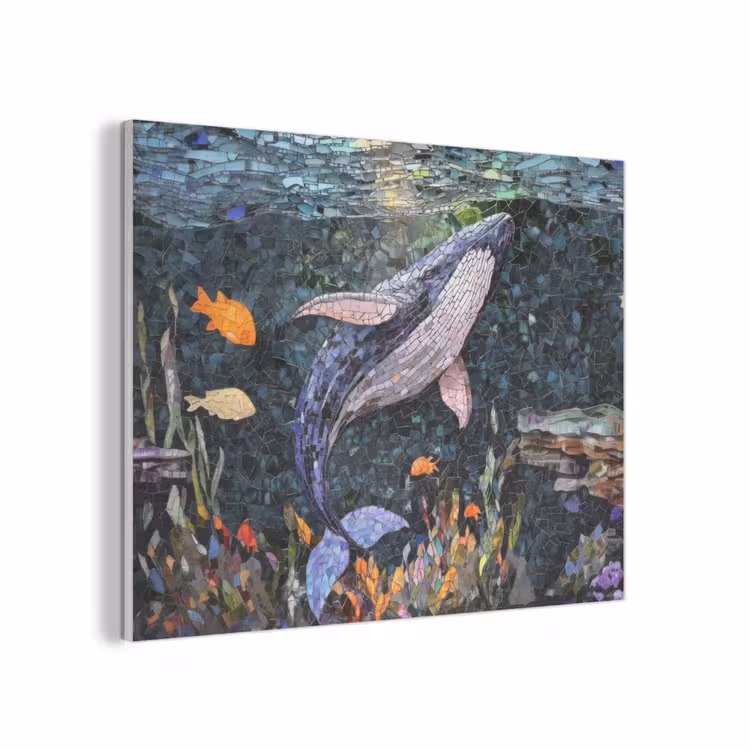 Mozaïek - Walvis - Koraal - Water PET vilt klein -3d
