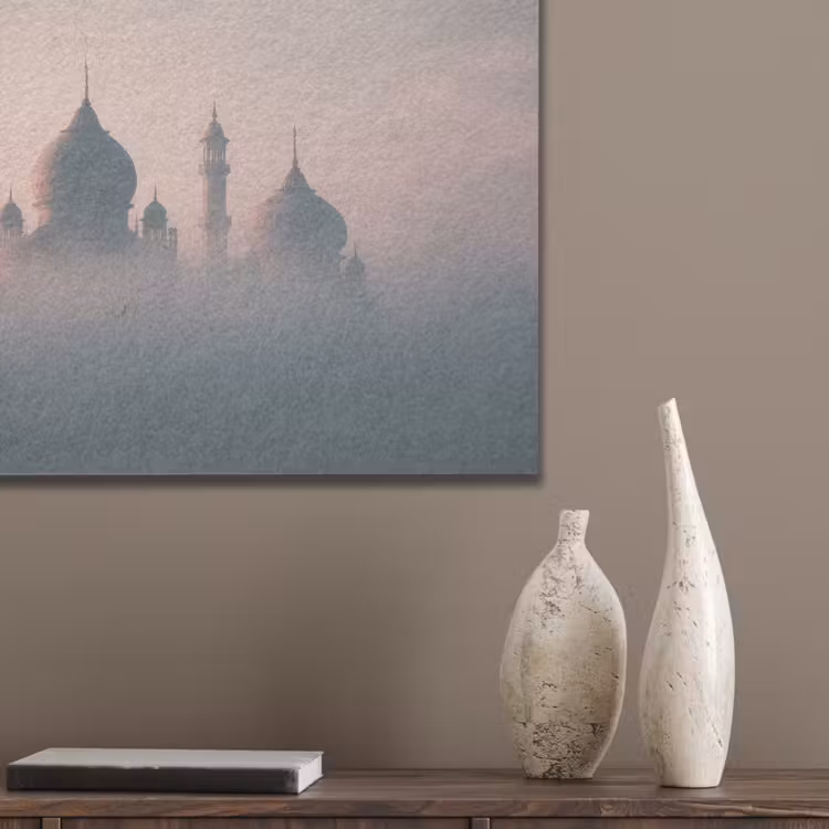 Moskee - Minaretten - Roze mist PET vilt klein -sfeer6_closeup