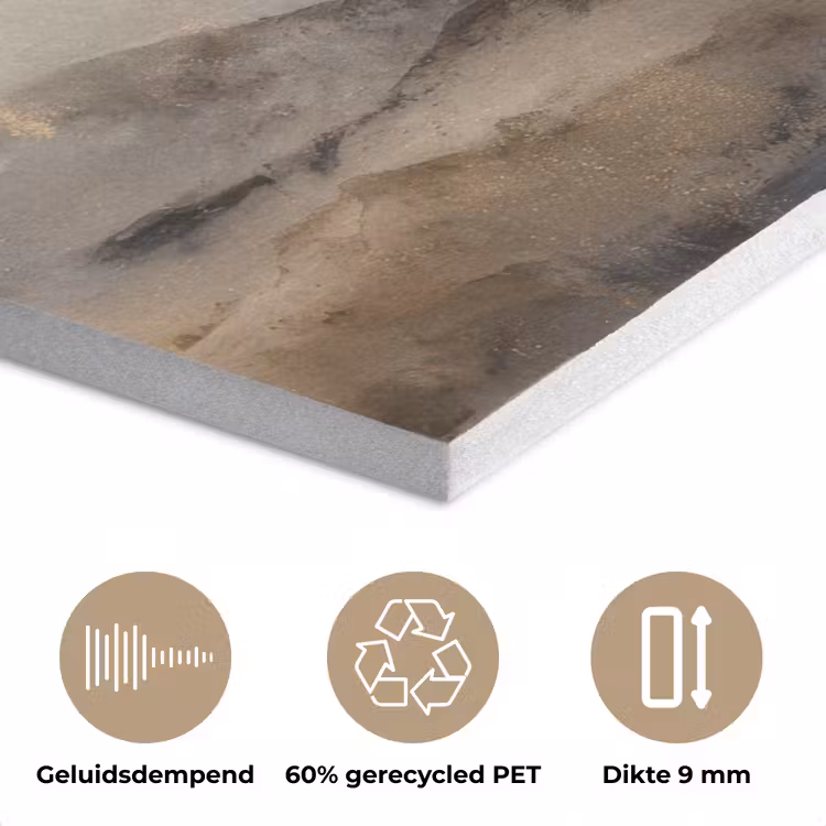 Berglandschap - Mist - Penseelstreken PET vilt klein -closeup_NL