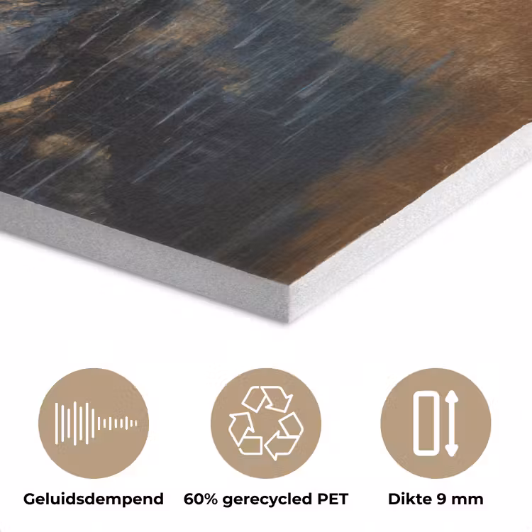 Berglandschap met Gouden Zonsondergang PET vilt klein -closeup_NL