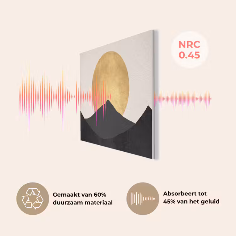 Bergsilhouetten - Gouden cirkel - Beige PET vilt klein -USP_NL