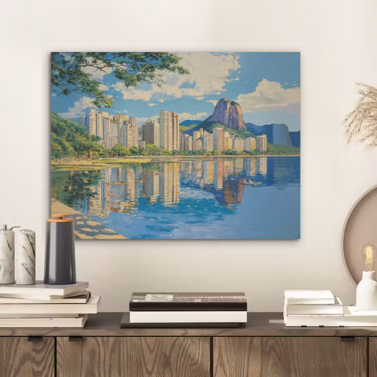 Berg - Skyline - Strand - Water PET vilt klein -sfeer1