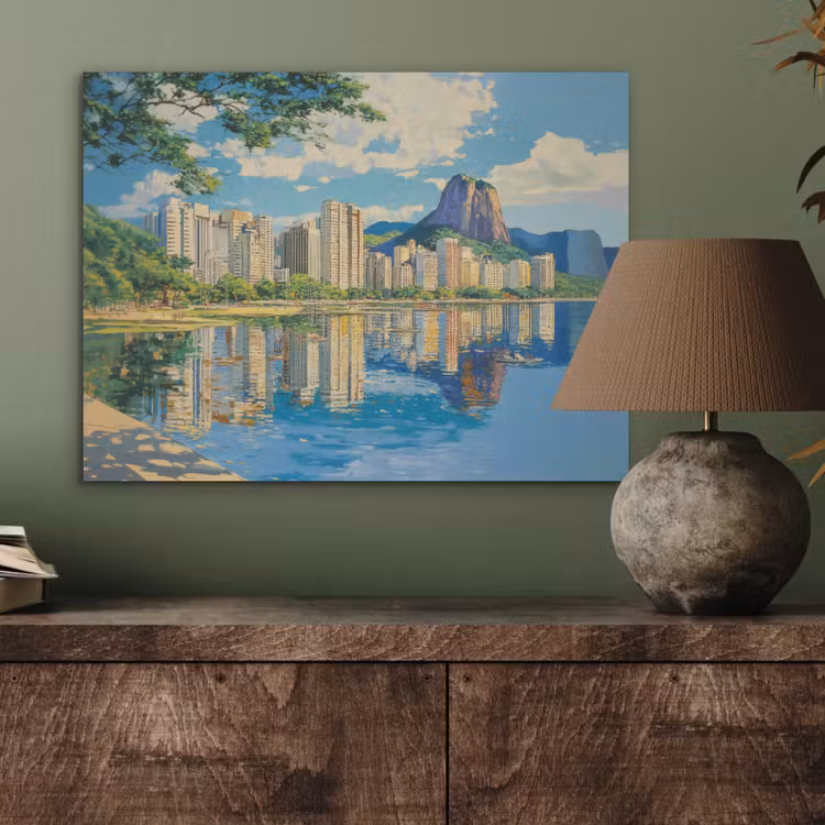 Berg - Skyline - Strand - Water PET vilt klein -sfeer2
