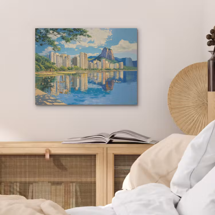 Berg - Skyline - Strand - Water PET vilt klein -sfeer3