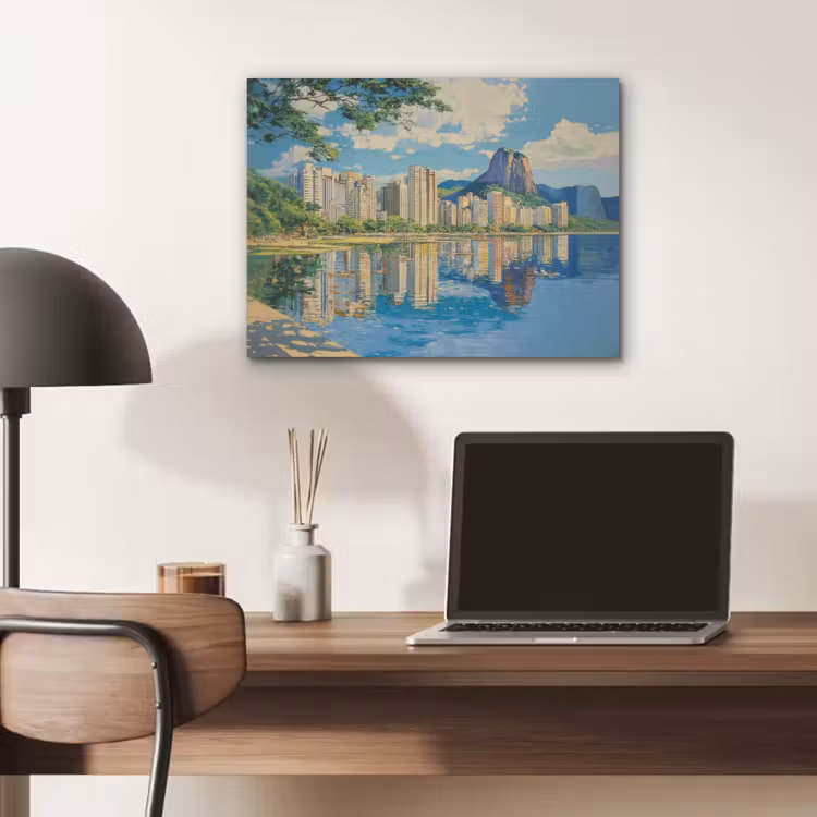 Berg - Skyline - Strand - Water PET vilt klein -sfeer5