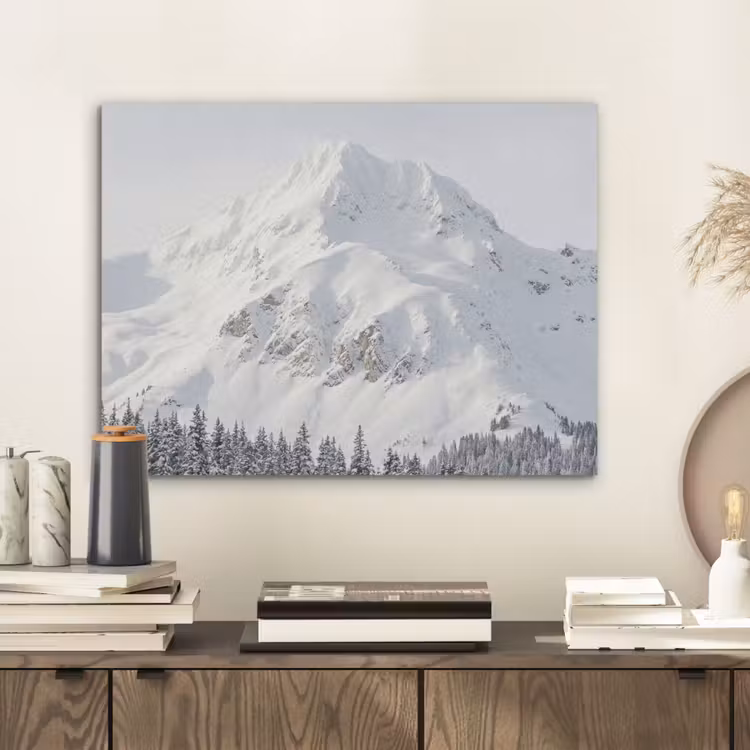 Berg - Sneeuw - Winter - Natuur - Wit PET vilt klein -sfeer1
