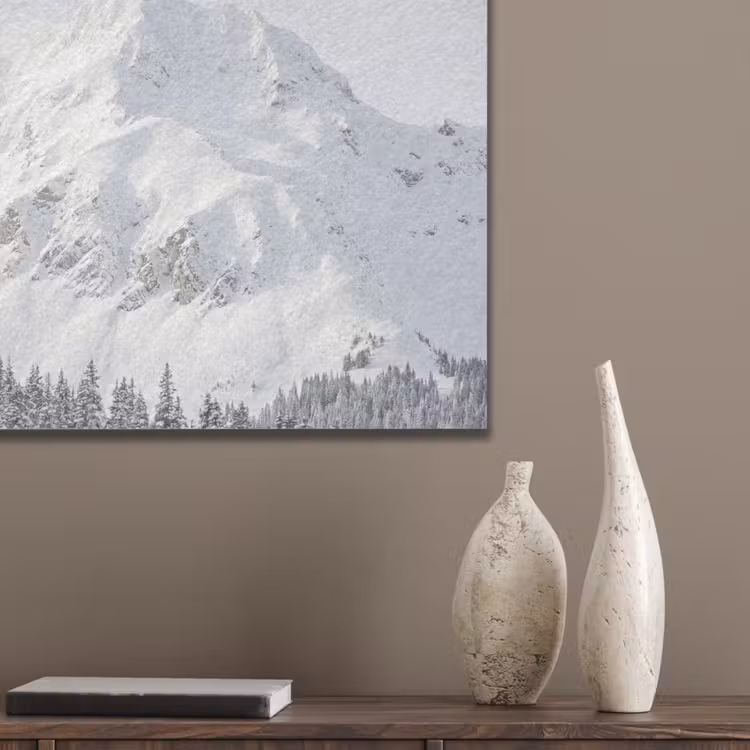 Berg - Sneeuw - Winter - Natuur - Wit PET vilt klein -sfeer6_closeup