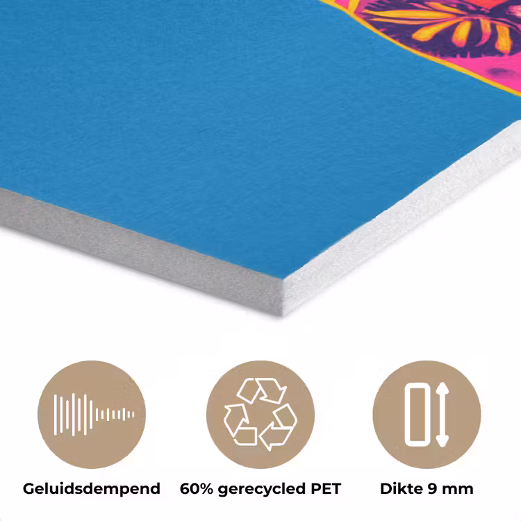 Muis - Kimono - Bloemen - Blauw PET vilt klein -closeup_NL