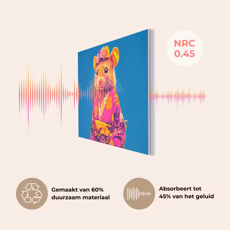 Muis - Kimono - Bloemen - Blauw PET vilt klein -USP_NL