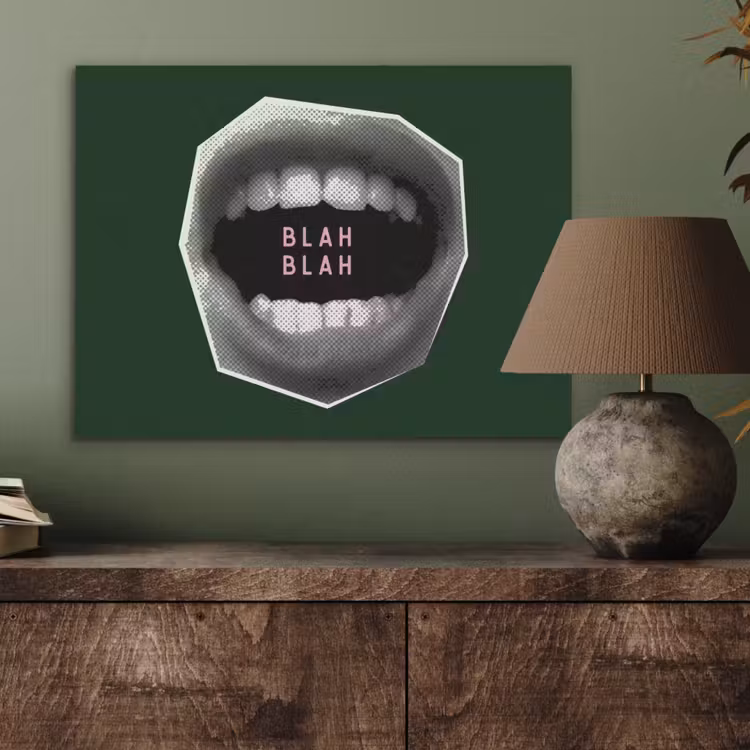 Mond - Groen - Illustratie - BLAH BLAH PET vilt klein -sfeer2
