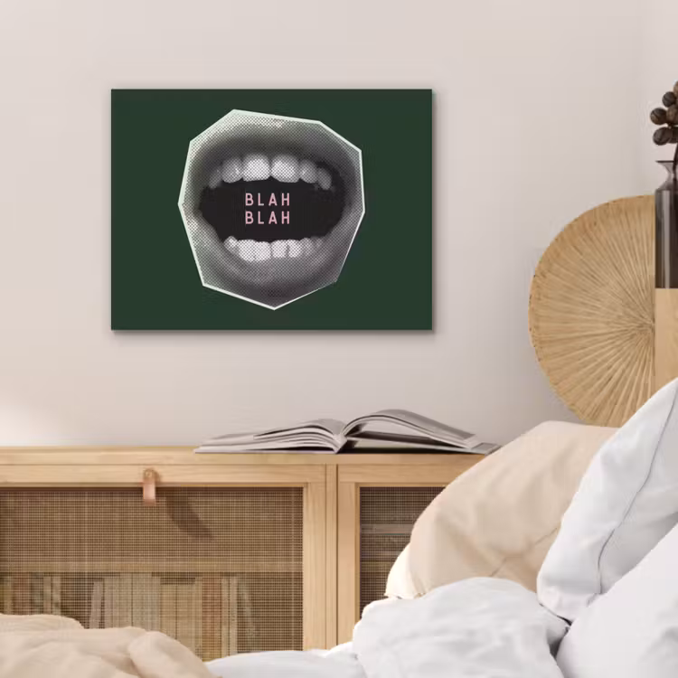 Mond - Groen - Illustratie - BLAH BLAH PET vilt klein -sfeer3