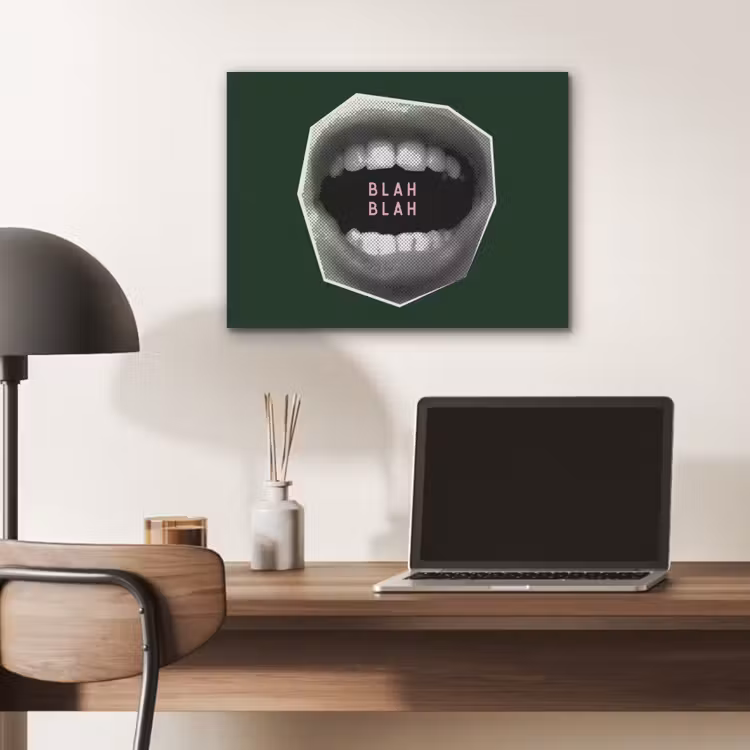 Mond - Groen - Illustratie - BLAH BLAH PET vilt klein -sfeer5